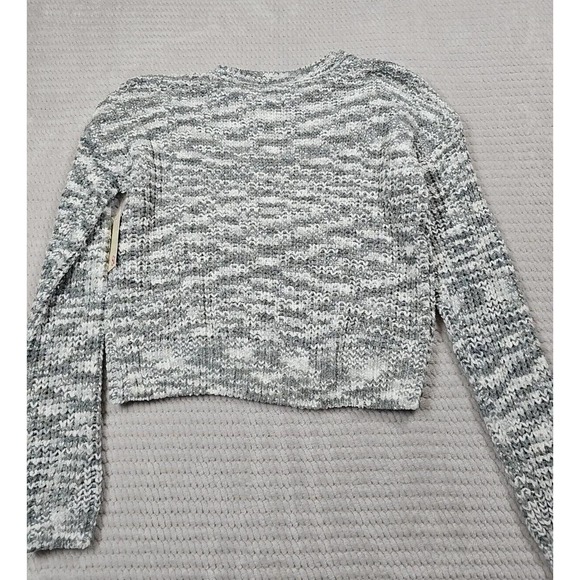 SO Sweater Womens Small Chunky Knit Gray & White Long Sleeve New - Picture 6 of 7